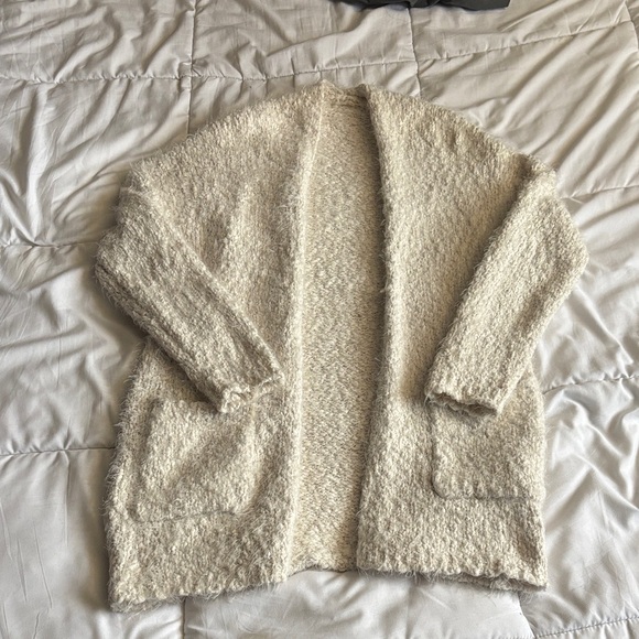 Sweaters - Cozy Cream Open-Front Women's Sweater Cardigan